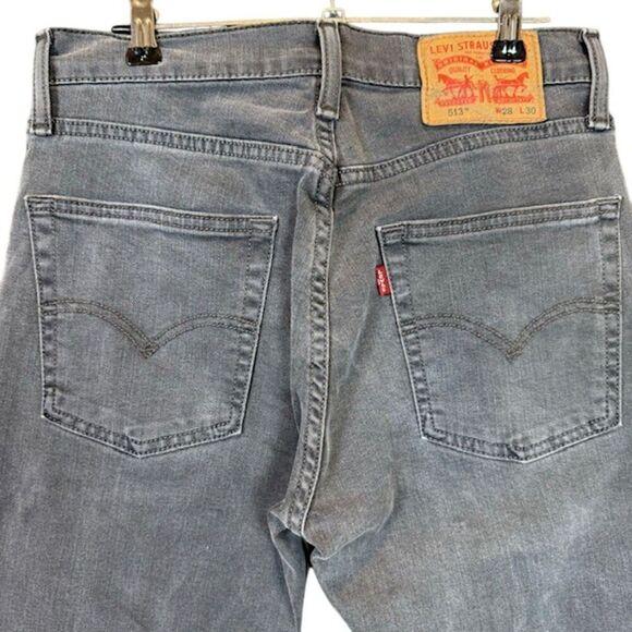 Levi's 513 Slim Straight Gray Wash Jeans Men's denim size 28 x 30 - Picture 4 of 12